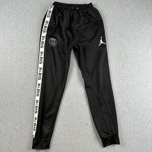 Jordan Pants Mens S Black Paris Saint-Germain PSG Taped Track Joggers 1M#111033